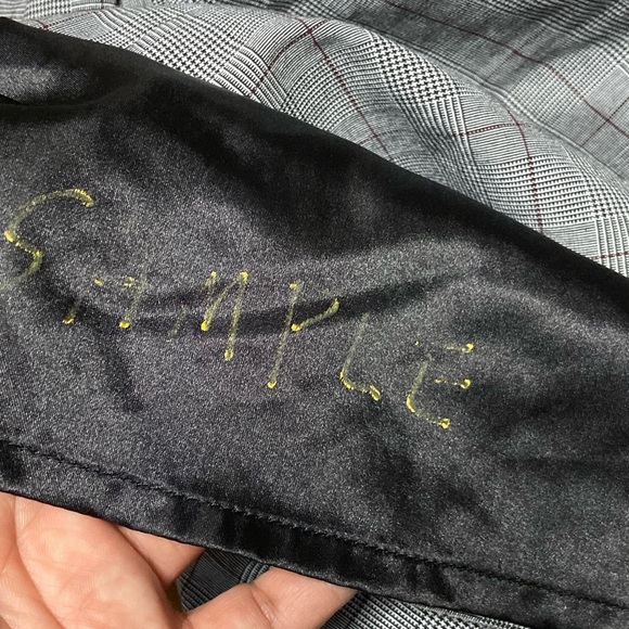 H- HOLIDAY Academia Houndstooth Plaid Velvet Trim Midi Dress - Picture 7 of 8